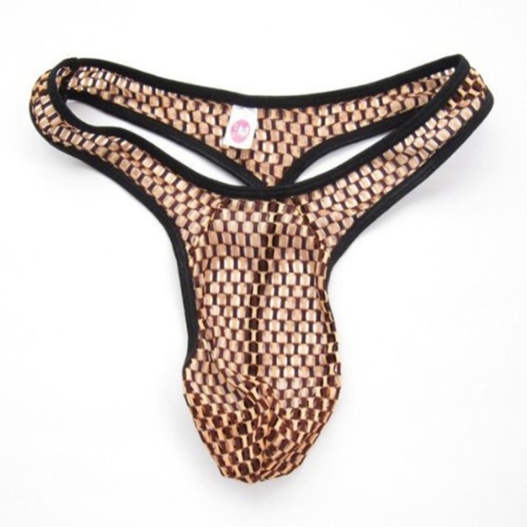 Other - Gold and Black Mesh Thong